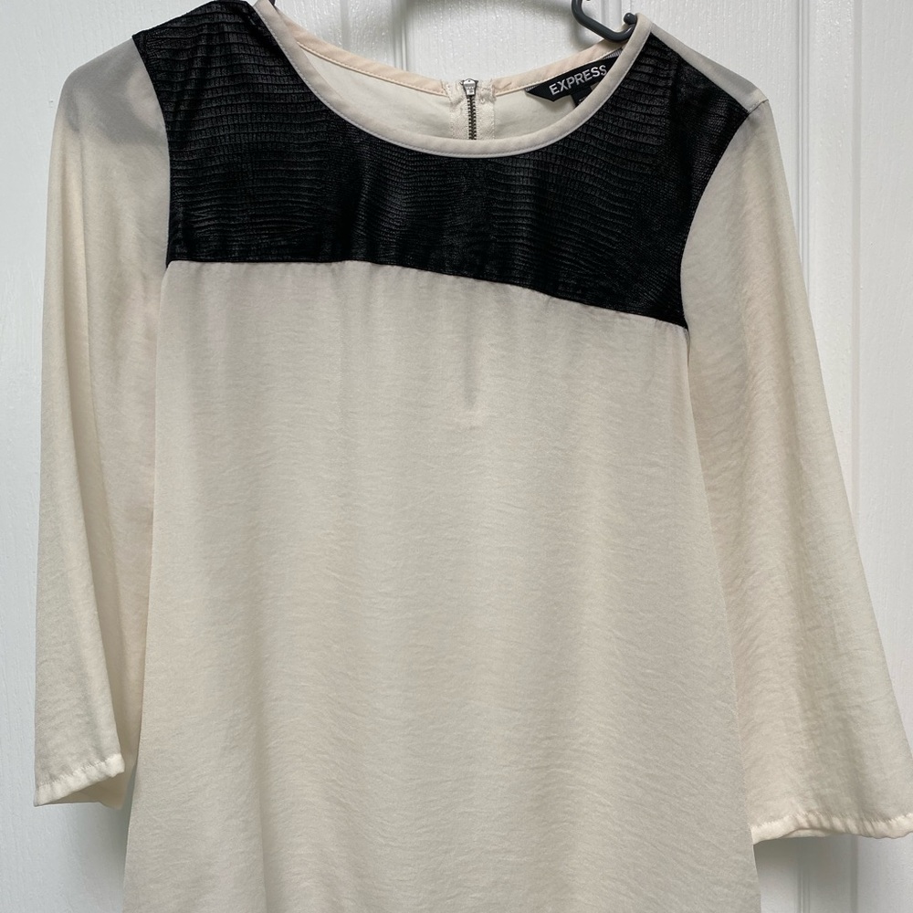 Faux leather top